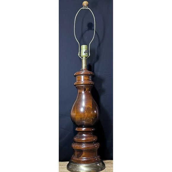 Automax 11418 Hard To Find Wood Table Lamp Works Great 32 3/4”H No Shade VGUC - Picture 1 of 16
